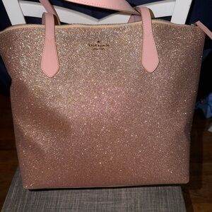 Kate Spade Rose Gold Glitter Tote